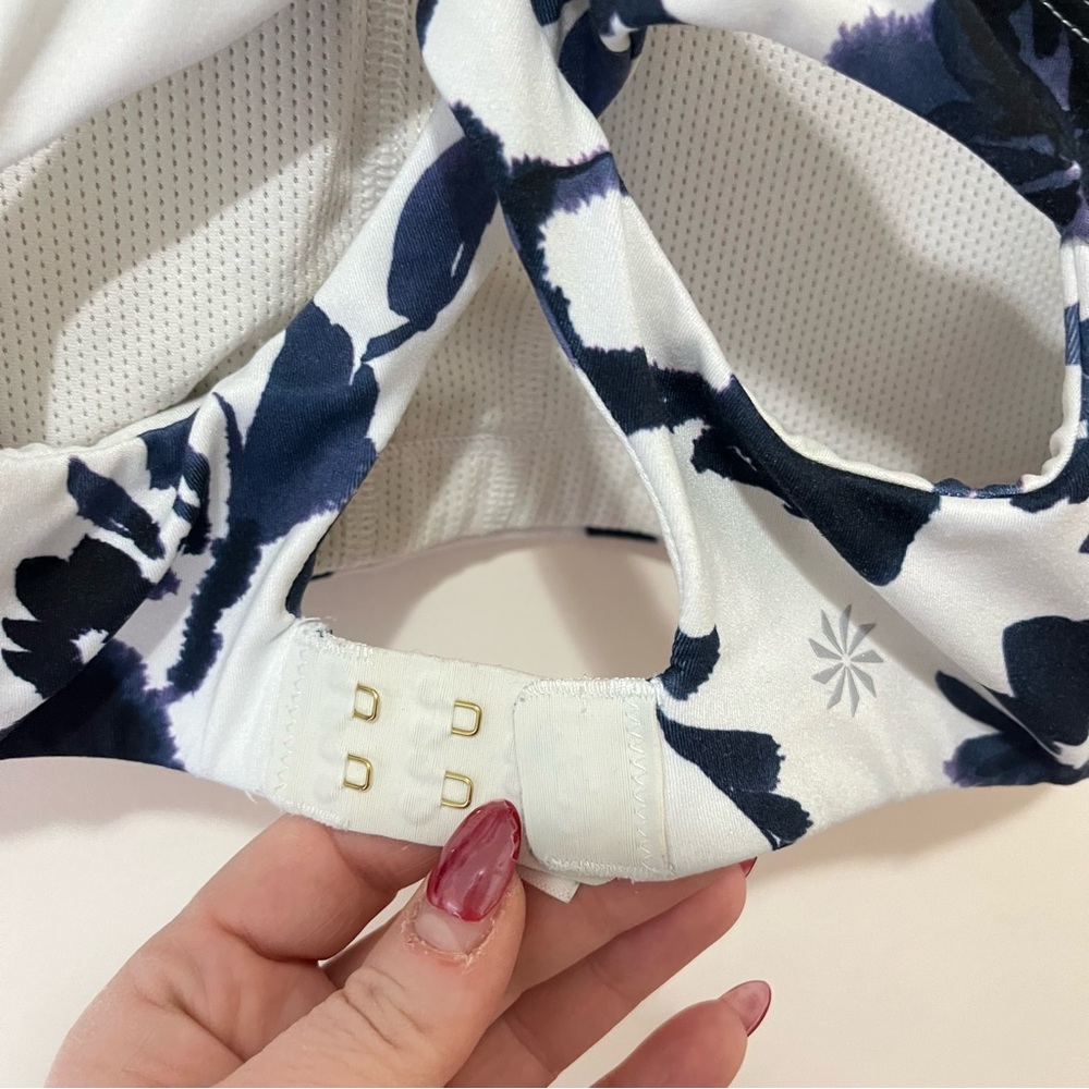 ATHLETA SPORTS BRA WHITE WATER FLOWER HIGH NECK SMALL - Picture 8 of 12